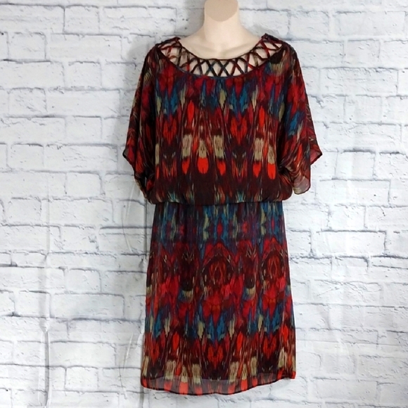 Ronni Nicole Dress Artsy Blousy Loose Fit on Top Sz 8 - Picture 1 of 5